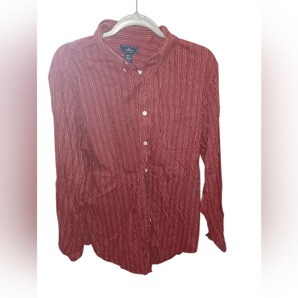 Dockers Burgundy Striped Shirt